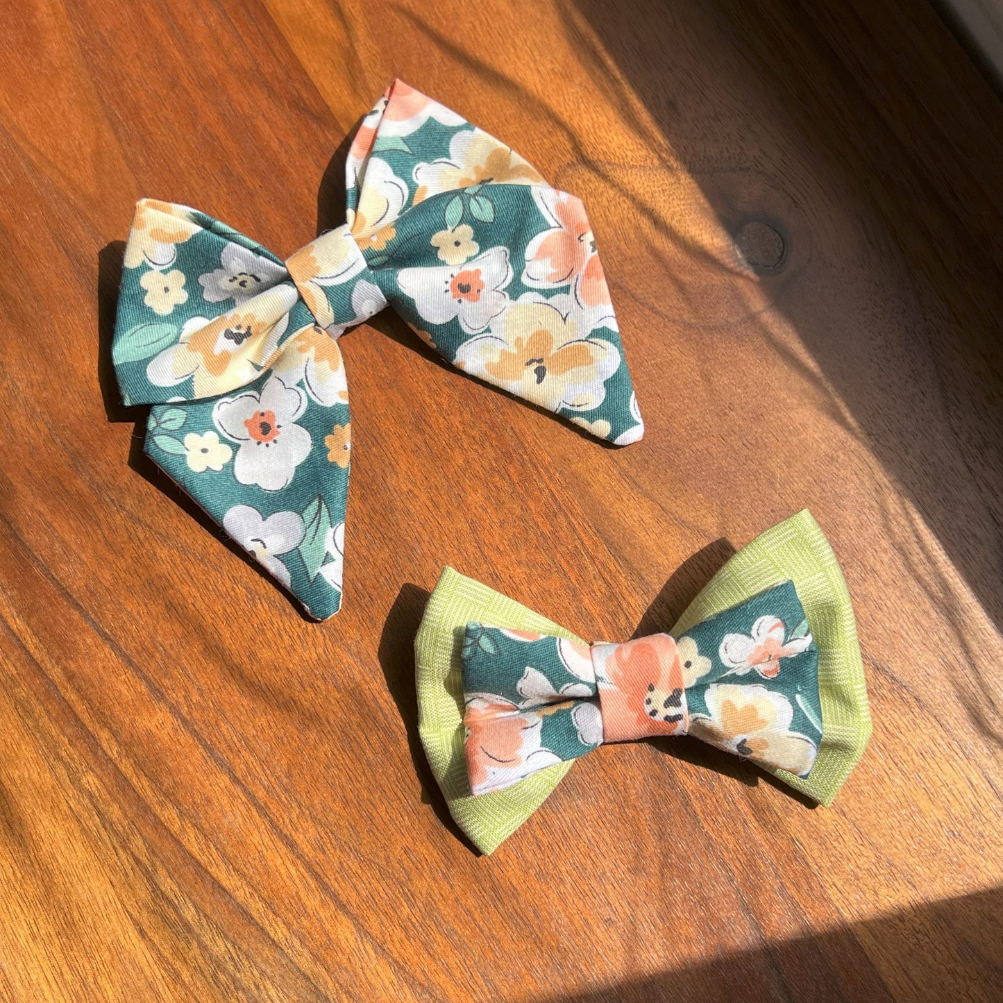 Teal Garden Sailor Bow Double Bows