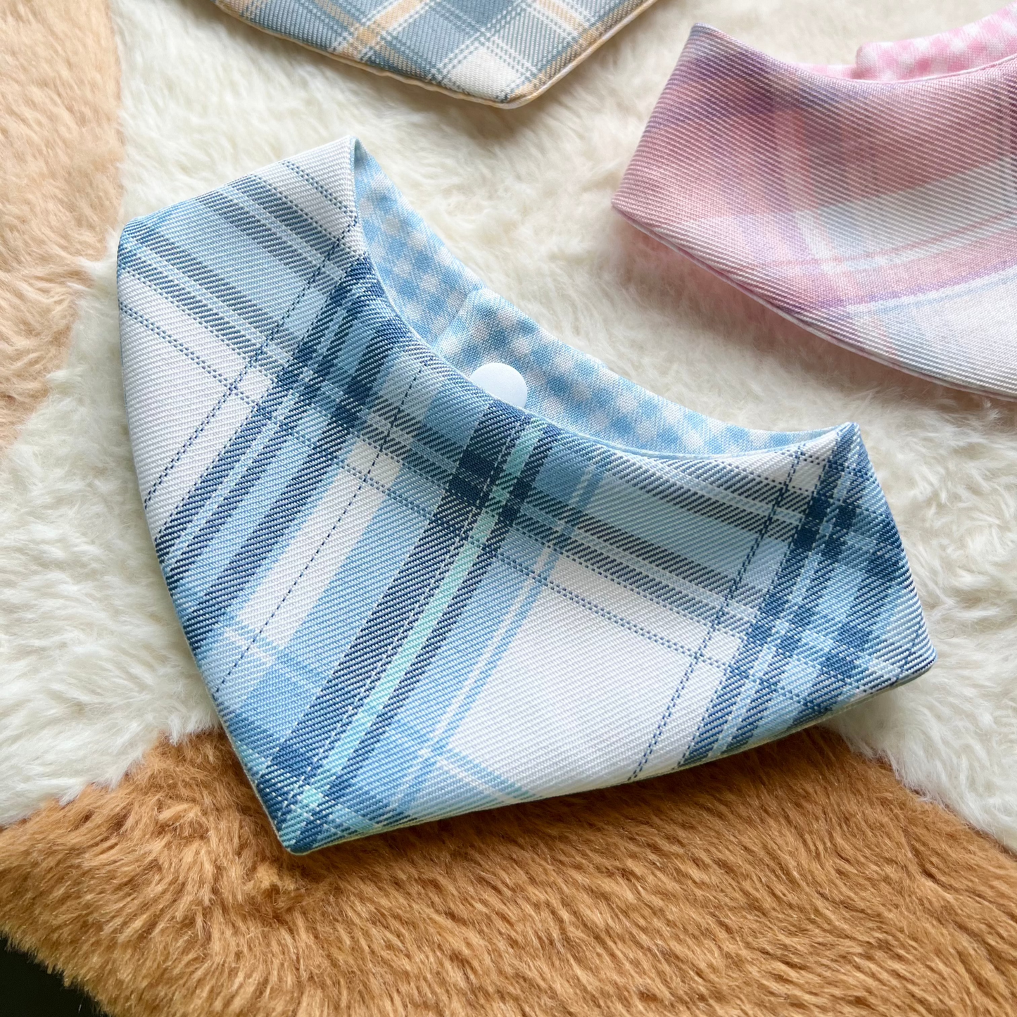 Blue Plaids Reversible Bandana