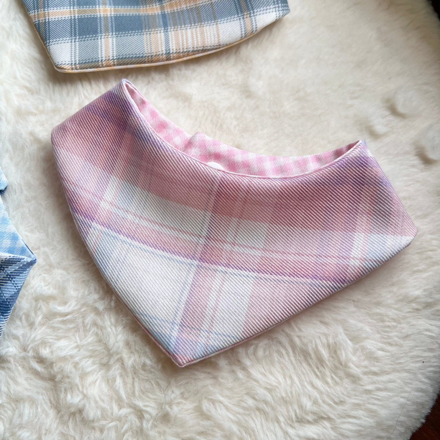 Pink Plaids Reversible Bandana