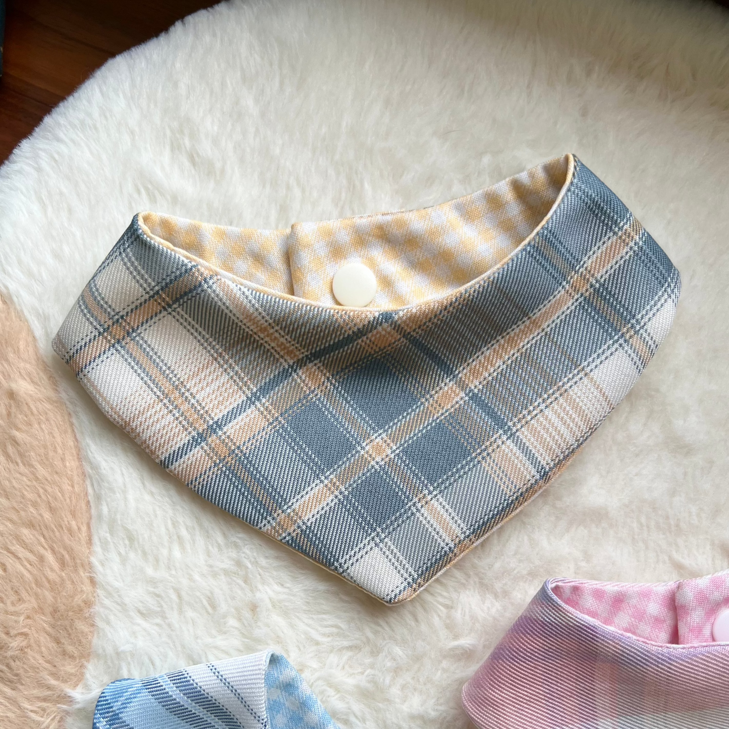 Yellow Plaids Reversible Bandana