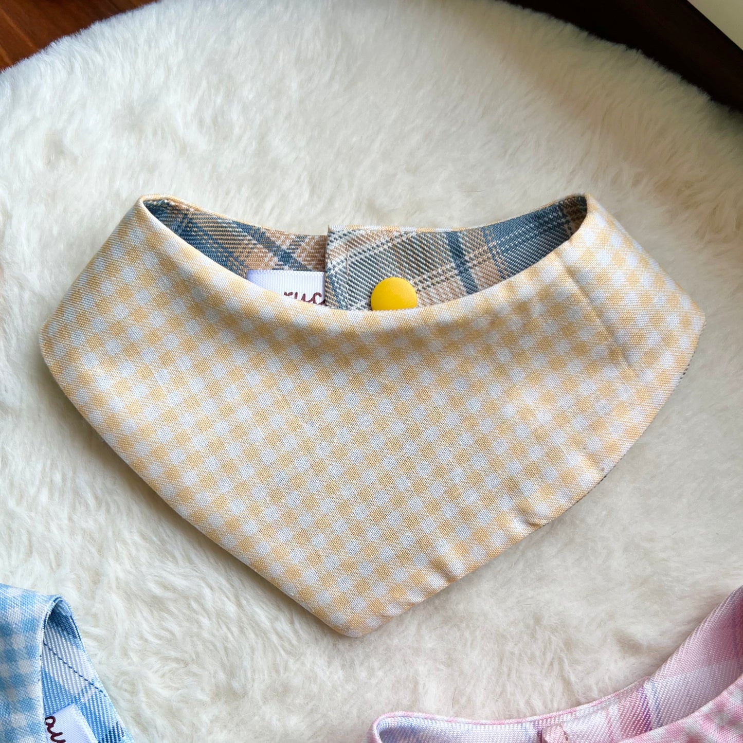 Yellow Plaids Reversible Bandana