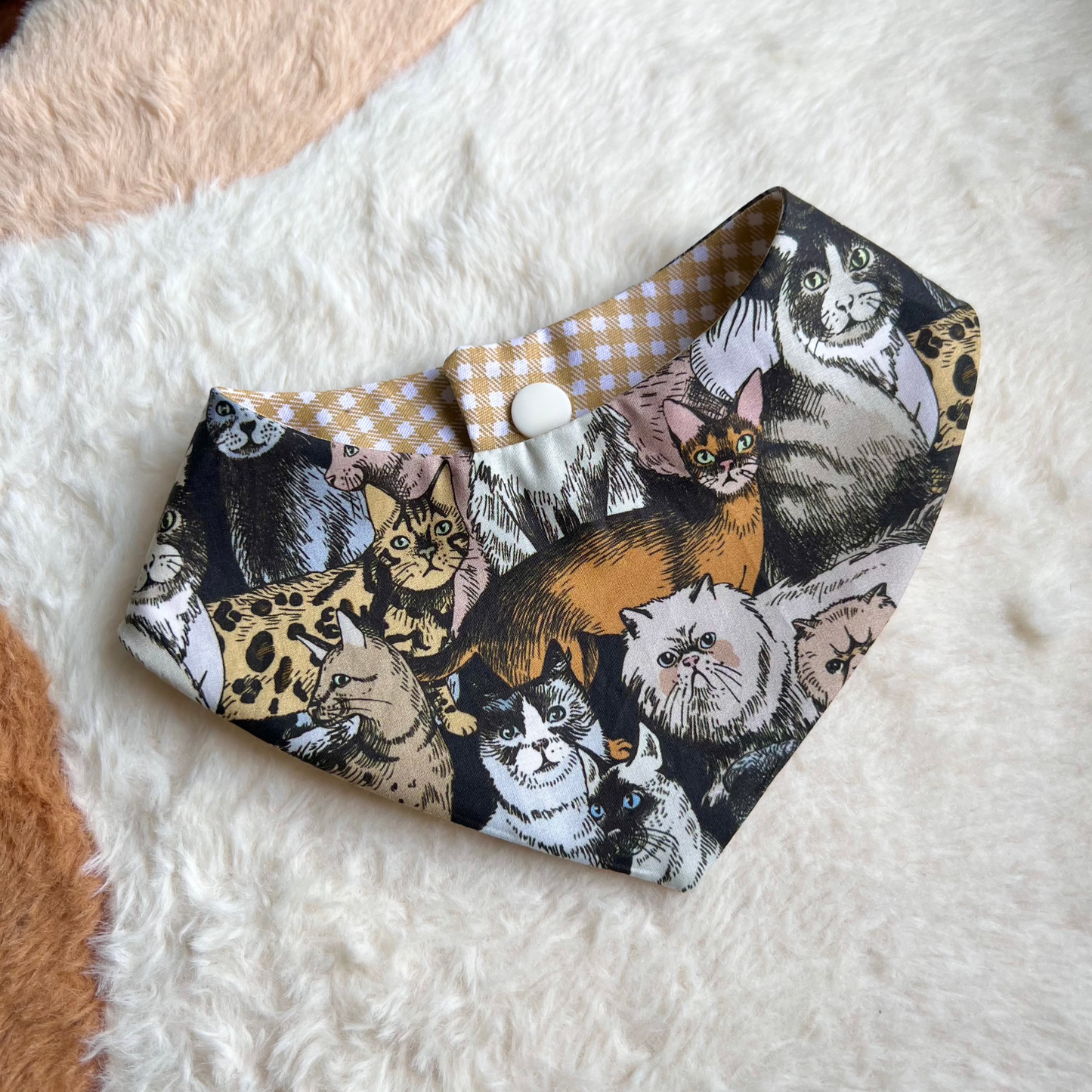 Cats Collection in Neutral Reversible Bandana