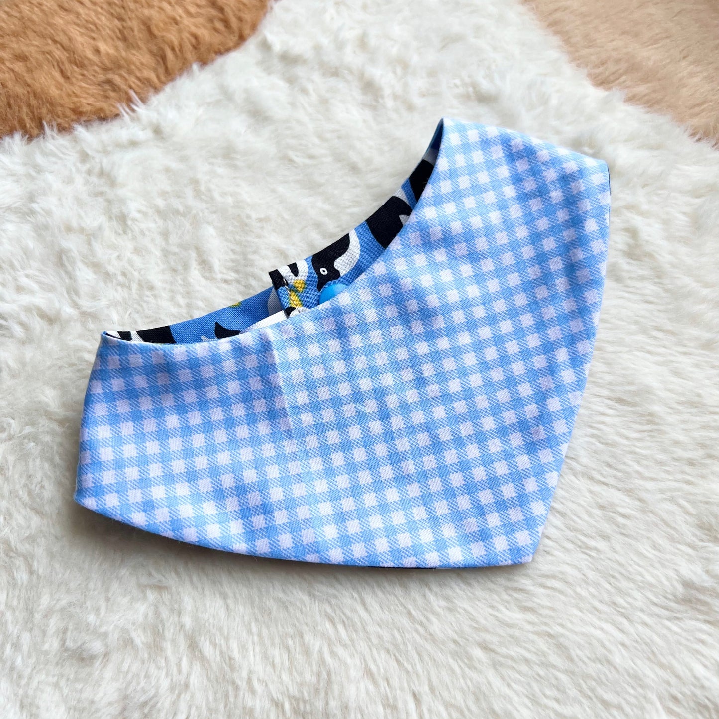 Blue Sliding Penguins Reversible Bandana