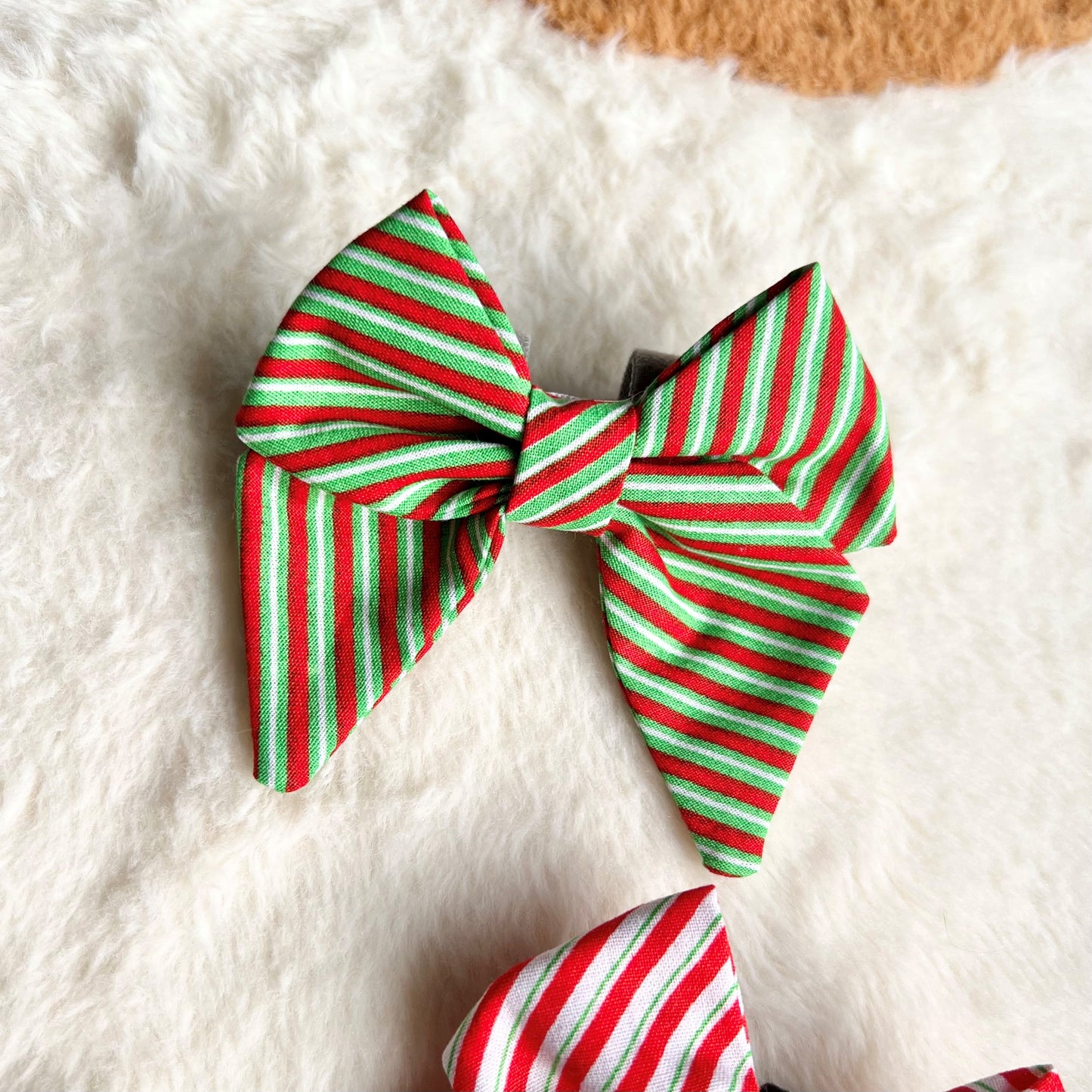 Christmas Mint Candy Cane Sailor Bow