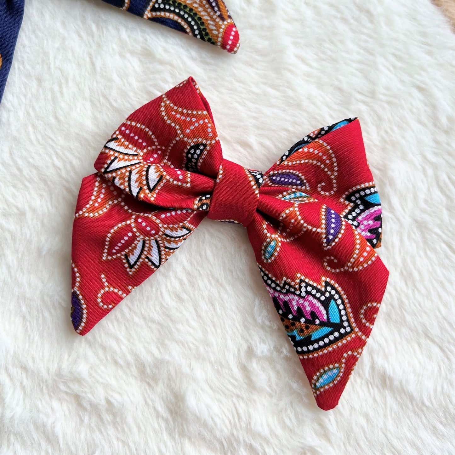 Hari Raya Batik in Red Sailor Bow