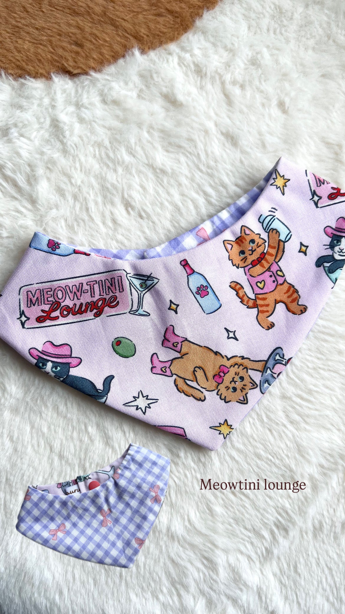 Meowtini Lounge Reversible Bandana