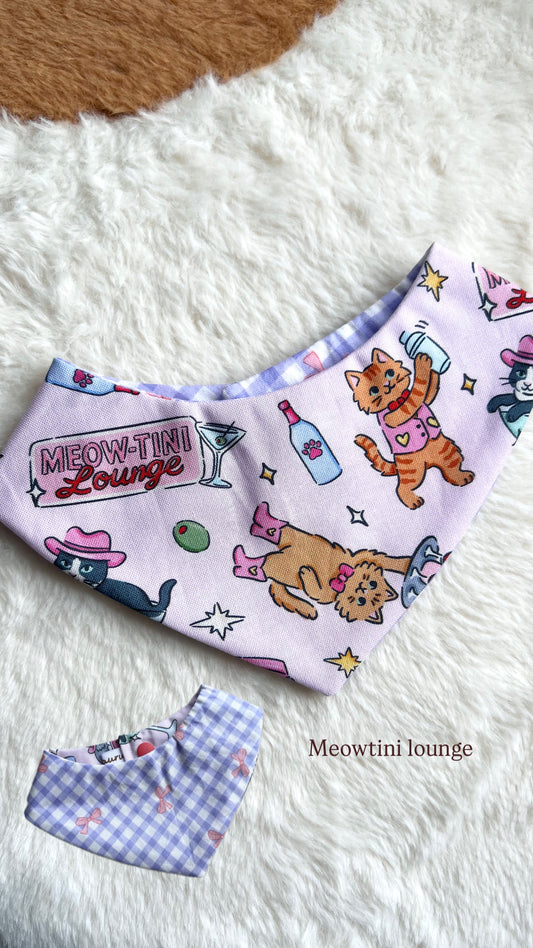 Meowtini Lounge Reversible Bandana