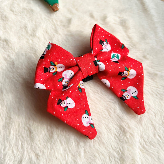 Christmas Snowman Sailor Bow